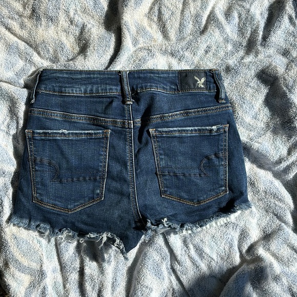 American Eagle Outfitters Super Stretch Hi-Rise Shortie AEO Denim Jean Shorts 2 - Picture 10 of 16